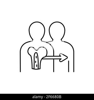 Bone marrow color line icon. Donor organ. Pictogram for web page, mobile app, promo. UI UX GUI design element. Editable stroke. Stock Vector