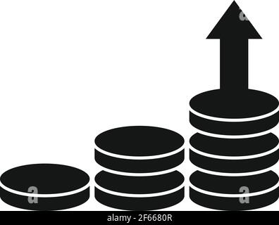 Broker money rise icon, simple style Stock Vector