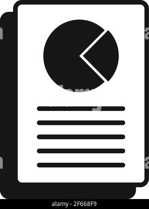 Broker pie chart paper icon, simple style Stock Vector