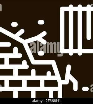 dropped foundation of house icon vector outline illustration Stock ...
