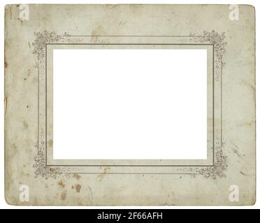 Antique used photo paper frame with floral decoration - circa 1900 - perfect in detail Stock Photo