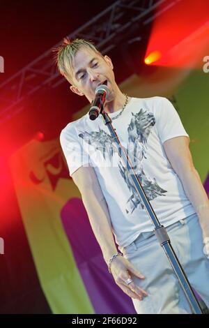 Kajagoogoo singing live at The Midlands Festival in  2010 Stock Photo