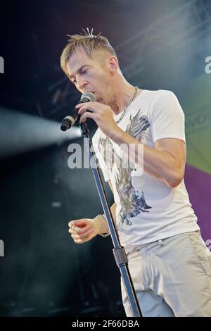 Kajagoogoo singing live at The Midlands Festival in  2010 Stock Photo
