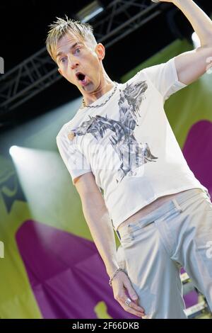 Kajagoogoo singing live at The Midlands Festival in  2010 Stock Photo