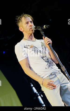 Kajagoogoo singing live at The Midlands Festival in  2010 Stock Photo