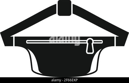 Waist bag pack icon, simple style Stock Vector