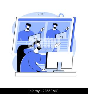 Livestream software abstract concept vector illustration. Stock Vector