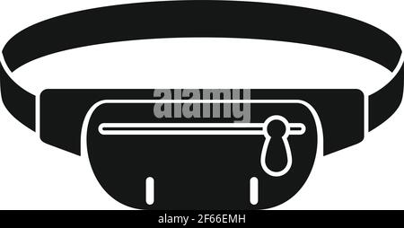 Canvas waist bag icon, simple style Stock Vector
