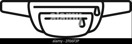 Money waist bag icon, outline style Stock Vector