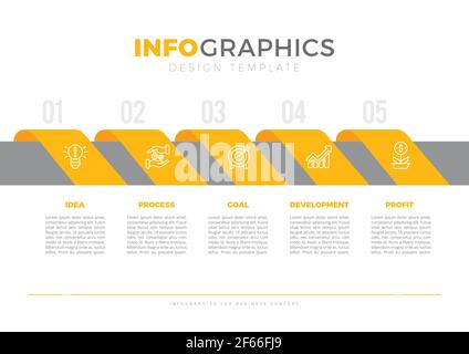 Infographic design with 5 options or steps. Infographics for business concept. Stock Vector