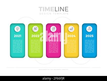 Timeline infographics icons for business data visualization. Stock Vector