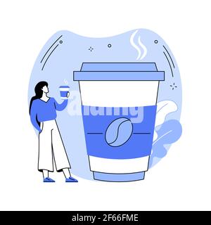 Takeaway coffee abstract concept vector illustration. Stock Vector