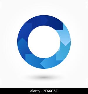 Letter O logotype concept. Loading bar or waiting isolated abstract icon. Stained-glass blue colored graphic template. Corporate soft branding identit Stock Vector