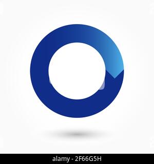 Letter O logotype concept. Loading bar or waiting isolated abstract icon. Stained-glass blue colored graphic template. Corporate soft branding identit Stock Vector