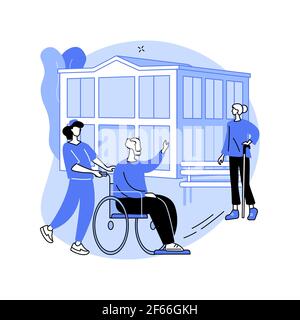 Nursing home abstract concept vector illustration. Stock Vector