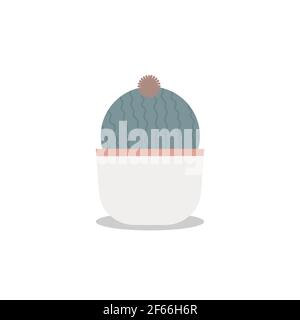 Round cactus Vector illustration in flat design  Stock Vector