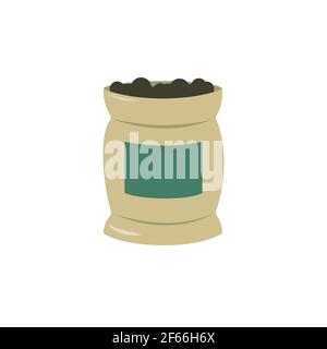 Soil bag Vector illustration in flat design Stock Vector