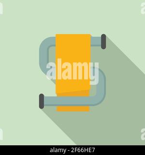 Heated towel rail icon, flat style Stock Vector