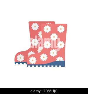 Rubber boots Vector illustration in flat design Stock Vector