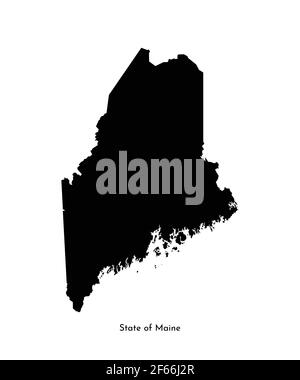 Maine map. Just a simple border map. Shape of the state. Flat blank ...