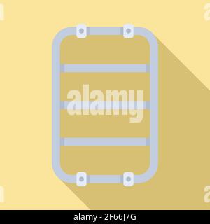 Equipment heated towel rail icon, flat style Stock Vector