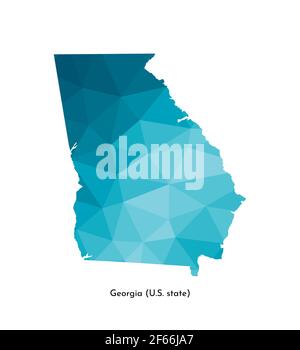 Low poly map of Georgia. Georgia geometric polygonal, mosaic style map ...