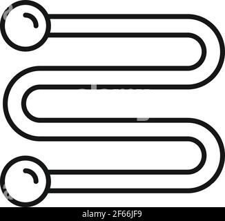 Wall heated towel rail icon, outline style Stock Vector