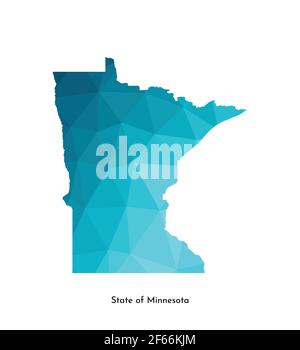 State of Minnesota blue Low Poly map with capital Saint Paul, versions with  flag, black and outline. Vector Illustration Stock Vector Image & Art -  Alamy