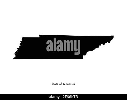 Tennessee State silhouette maps isolated on white background Stock ...