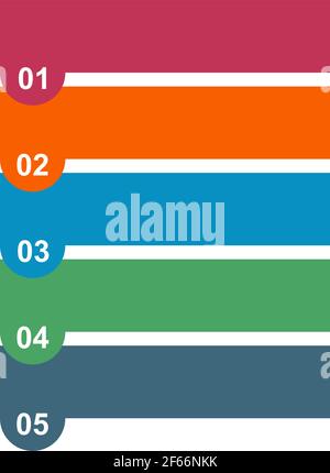 Colorful 5 step infographic diagram. Vector illustration on white background . Stock Vector