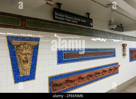 Brooklyn Museum of Art subway stop in NYC Stock Photo