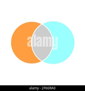 Venn maths vector diagram, color modern icon - white background . Stock Vector