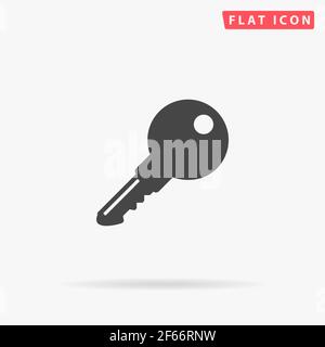 Key flat vector icon. Hand drawn style design illustrations. Stock Vector