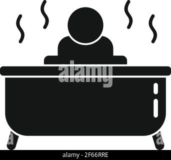 Man in jacuzzi icon, simple style Stock Vector