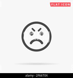 Rage Face flat vector icon. Hand drawn style design illustrations. Stock Vector