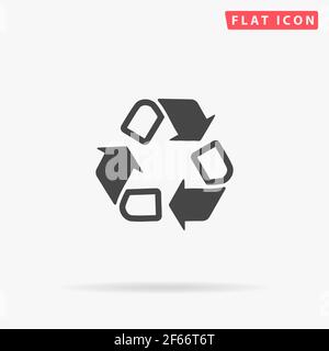 Recycling flat vector icon. Hand drawn style design illustrations. Stock Vector