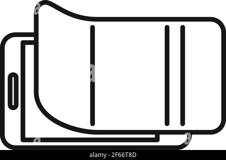 Security protective glass icon, outline style Stock Vector