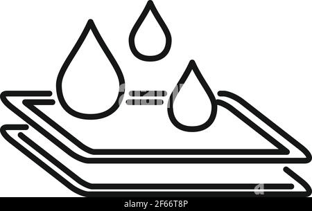 Waterproof protective glass icon, outline style Stock Vector