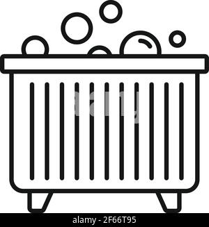 Bubble jacuzzi icon, outline style Stock Vector