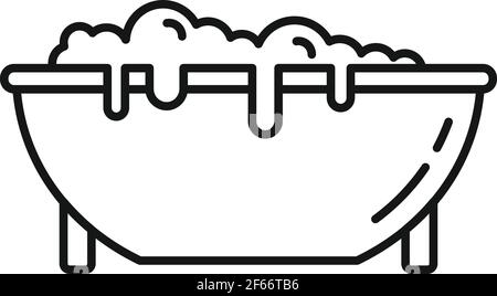 Beauty jacuzzi icon, outline style Stock Vector