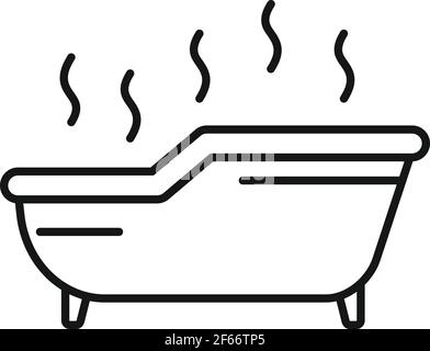 Hot jacuzzi icon, outline style Stock Vector