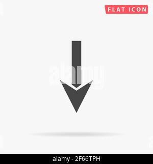 Down Arrow flat vector icon. Hand drawn style design illustrations. Stock Vector
