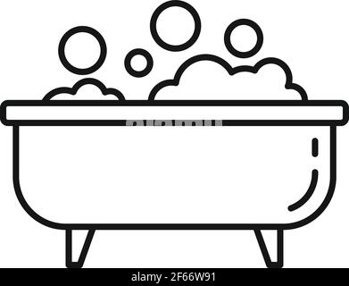 Home jacuzzi icon, outline style Stock Vector
