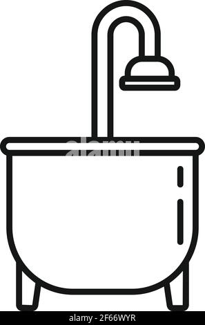 Shower jacuzzi icon, outline style Stock Vector