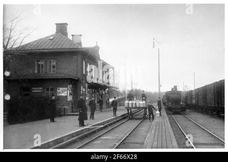 Boxholm station in the 1910s. Stock Photo