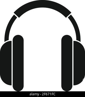 Soundproof headphones icon, simple style Stock Vector