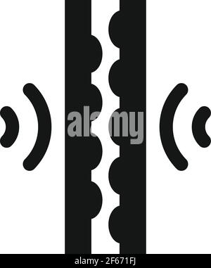 Soundproofing audio reflection icon, simple style Stock Vector