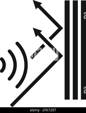 Soundproof reflect wall icon, simple style Stock Vector