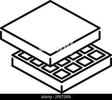 Soundproofing panel icon, outline style Stock Vector