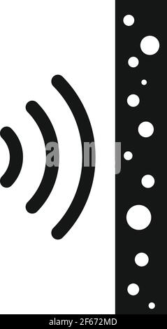 Foam soundproof wall icon, simple style Stock Vector